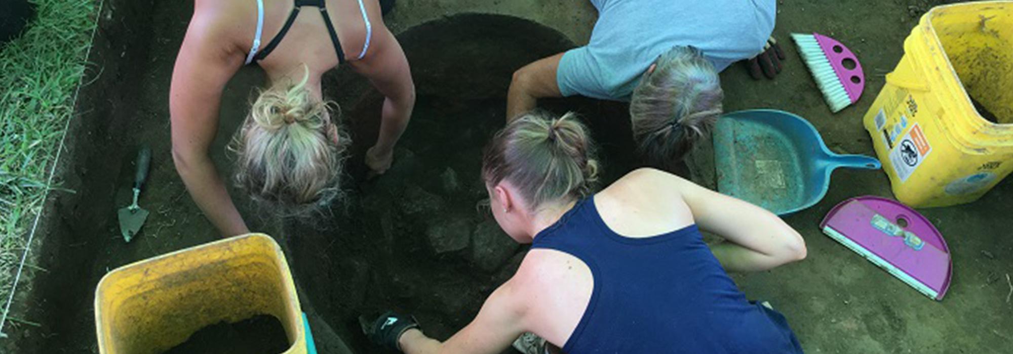 image of children participating in the hahn site field school